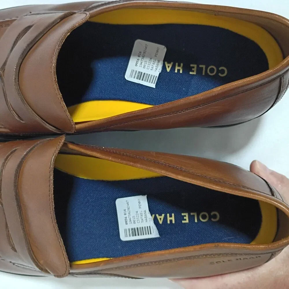NEW Cole Haan Grand C33224 Penny Loafer Brown Leather Dress Shoes Mens US 12
